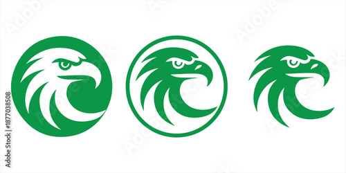 Green eagle head logos Vector