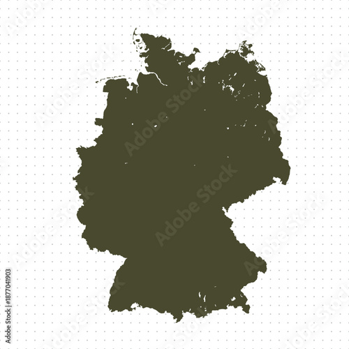 Map of Germany, sign silhouette. World Map Globe. Vector Illustration isolated on white background. Europe continent.