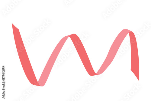 Pink flat ribbons isolated on white background. Ribbon banner vector illustration. Holiday lace.