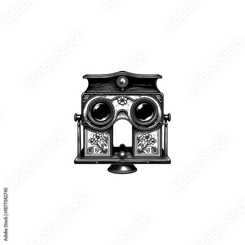 Vintage stereoscope engraving.