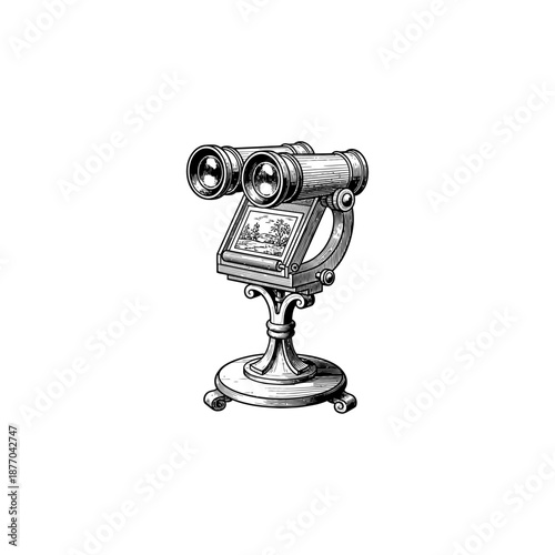 Vintage stereoscope engraving.