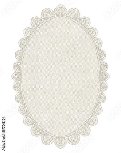 Hand draw watercolor lace frame with white elegant motives, isolated on white background