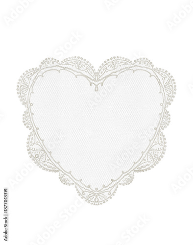 Hand draw watercolor lace frame with white elegant motives, isolated on white background