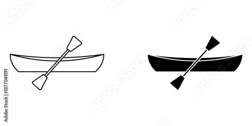 boat kayak Set icon, Vector Design Template. vector illustration. Navigation icon