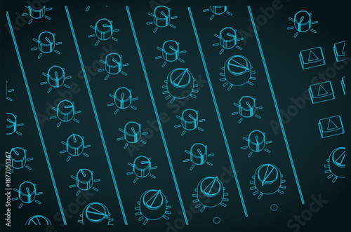 Audio mixer close-up