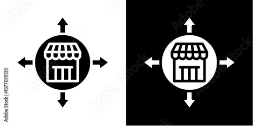 Intersection Arrows  Icon Set White Glyph Style Collection
