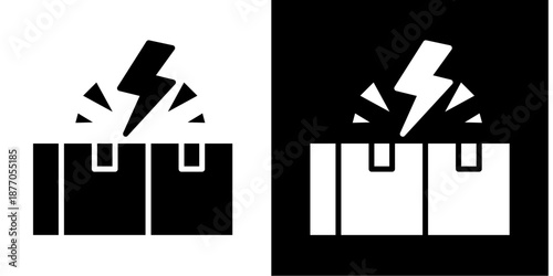 Supply Shock  Icon Set White Glyph Style Collection
