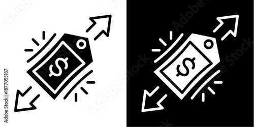 Marginal Cost Line  Icon Set White Glyph Style Collection
