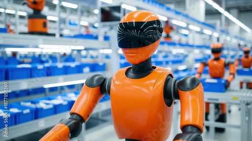 Advanced Humanoid Robots Working in Automated Smart Factory