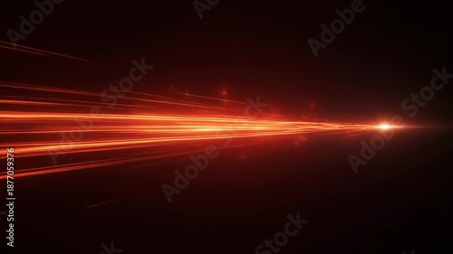 Abstract space background of bright orange fire and glowing light motion with red flame explosion and speed blur on a dark night road sky