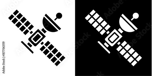 Satellite  Icon Set White Style Collection