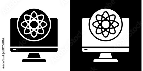 Computer  Icon Set White Style Collection