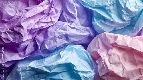Wallpaper Mural Crumpled pastel paper texture with purple blue and pink colors close-up Torontodigital.ca