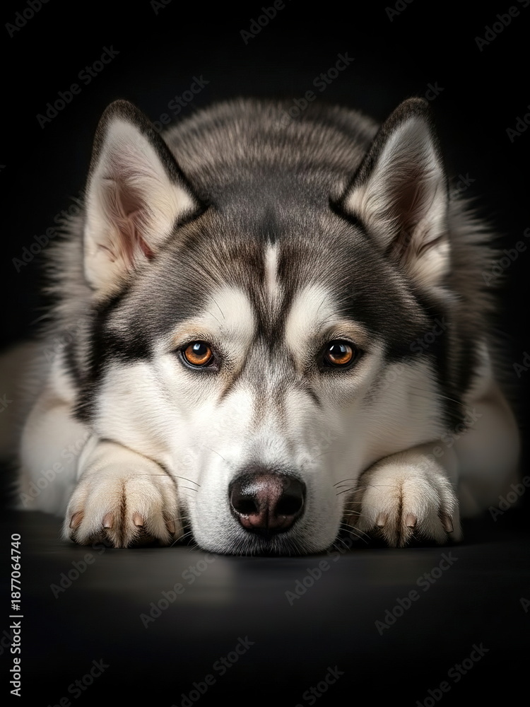 Obraz premium A dog with a funny face it makes when caught doing something mischievous.