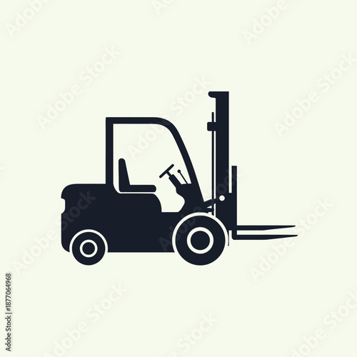 Vector icons Simple Silhouette Icon of a Forklift Truck. EPS Editable