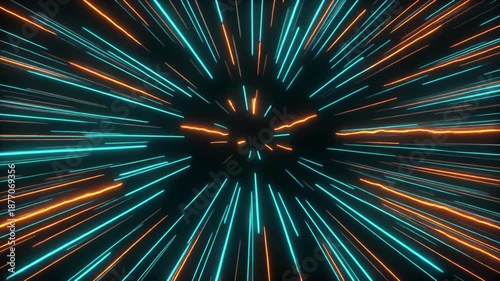 Cinematic Warp Speed Effect with Dynamic Neon Streaks