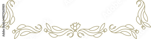 Floral Border Divider Line Art