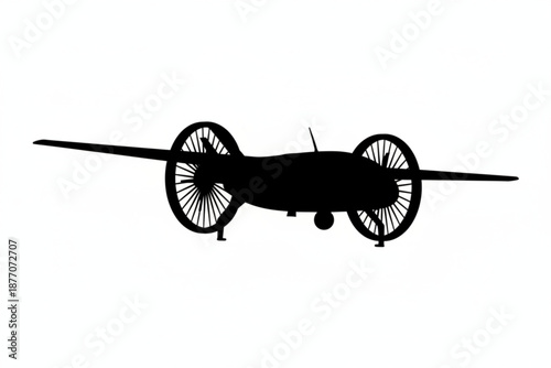 Futuristic Aircraft Silhouette: A sleek, modern aircraft design is set against a simple backdrop, showcasing its distinct outline and innovative features.