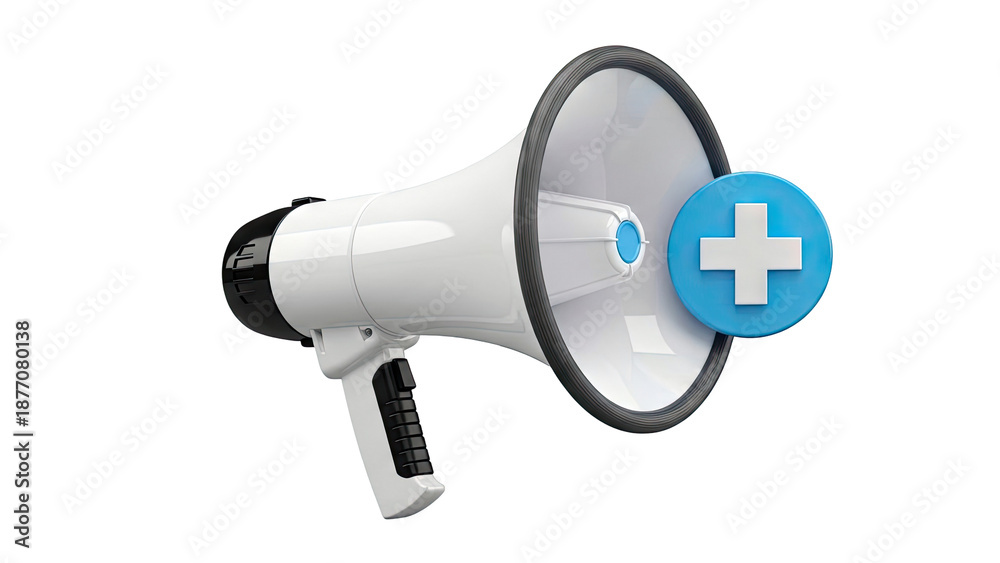 Fototapeta premium Megaphone with Plus Icon