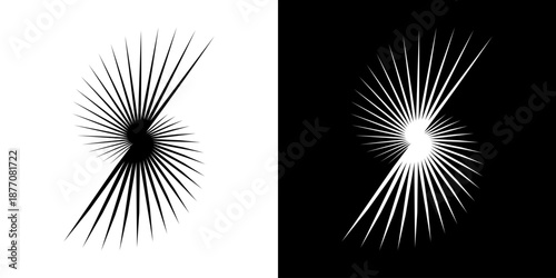 Dynamic abstract spiral sound wave rhythm lines. Circular spiral sound wave rhythm of lines. Circular futuristic abstract lines, black and white background.