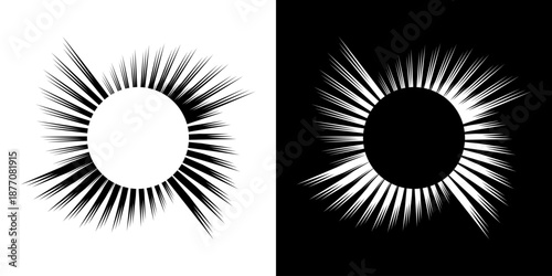 Dynamic abstract spiral sound wave rhythm lines. Circular spiral sound wave rhythm of lines. Circular futuristic abstract lines, black and white background.