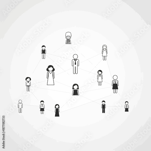 Connected people network illustration