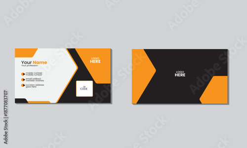 Modern polygonal style business card design template. Vector illustrator