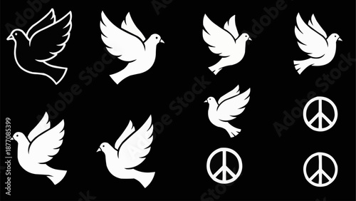 set of black silhouettes of fire