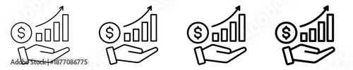 Revenue Growth  Icon Set Different Style Collection