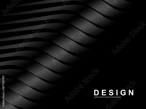 Premium background with diagonal gradient black luxury stripes pattern. Vector horizontal template for digital business banner, formal invitation, luxury voucher, prestigious gift certificate, etc.