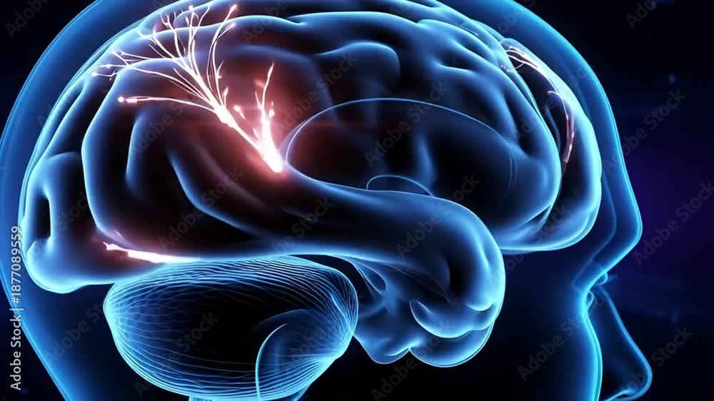 Neural Activity in Human Brain Visualization. Dynamic 3D animation of ...