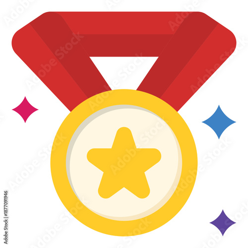 Achievement flat Icon