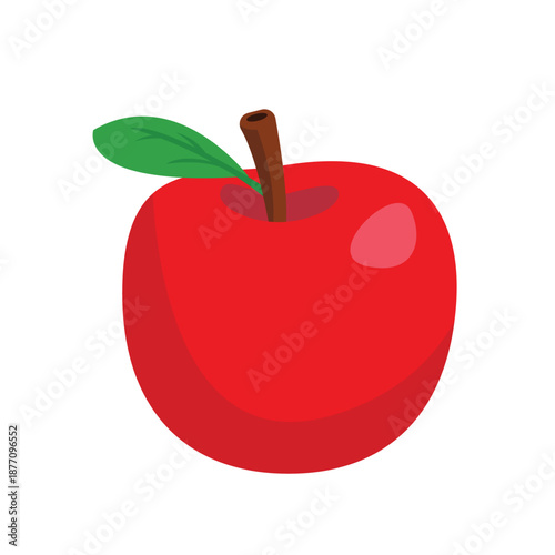 Red apple isolated on white background, vector design