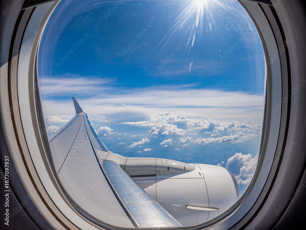 Fototapeta premium view from airplane window
