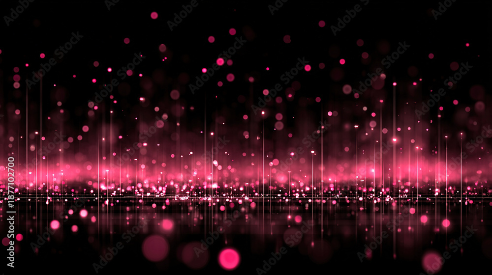 custom made wallpaper toronto digitalAbstract digital pink light particles and reflections on a dark background.