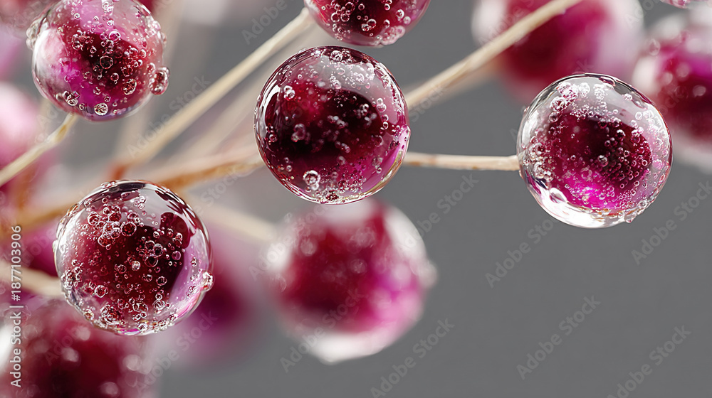 custom made wallpaper toronto digitalClose-up of red berries with bubbles on their surface.