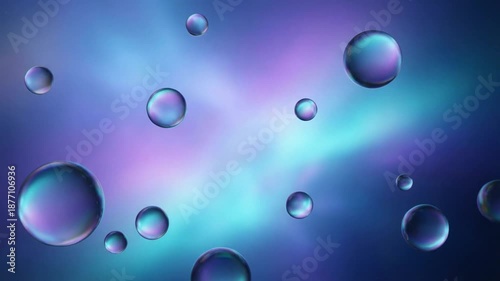 バブルグラデーションの未来的浮遊背景動画