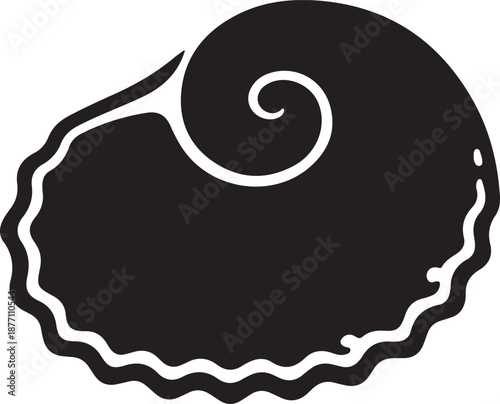 Abalone Silhouette on White Background