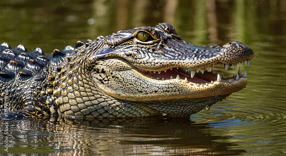 Fototapeta premium alligator in the water
