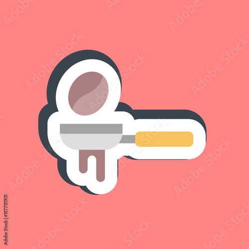 Sticker portafilter. Coffee shop elements.