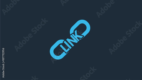Connecting elements through a blue link symbol on a dark background, representing unity and continuity