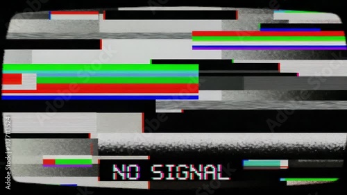 Vintage TV Screen Static Noise Glitch with 