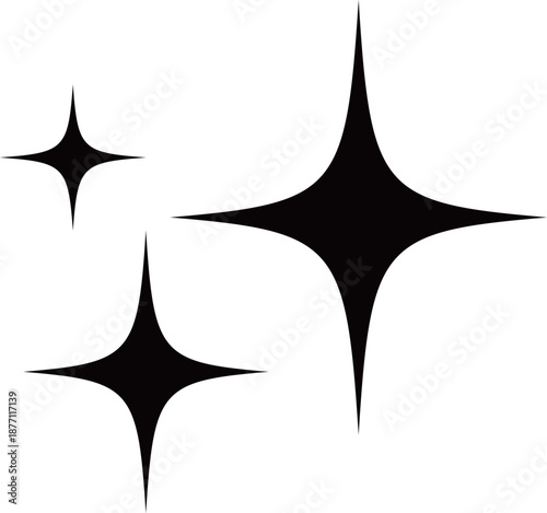 黒いキラキラマークのベクターイラスト素材