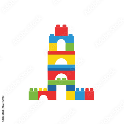 Colorful Lego Blocks Building Structure.
