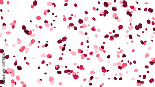 Abstract Red and Pink Confetti on White Background