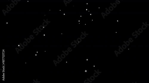 Scattered White Star Particles Slowly Twinkling on Transparent Background