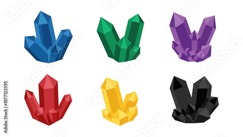 Colorful Gemstones Collection, Crystal Clusters, Jewelry Elements