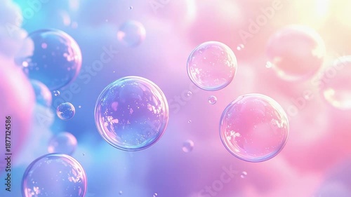 Wallpaper Mural パステル調バブルグラデーションの未来背景動画 Torontodigital.ca