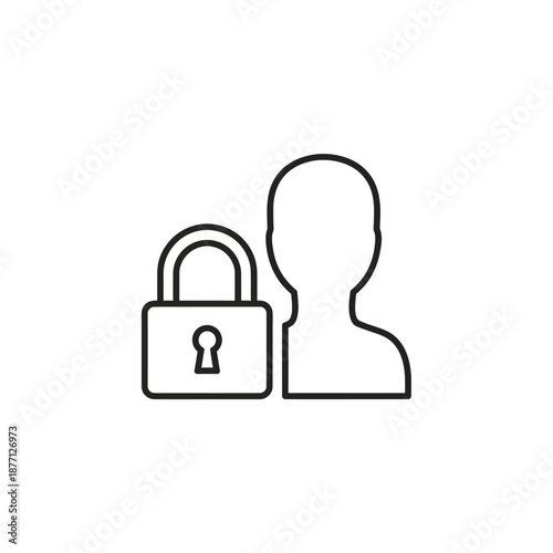 Security and Privacy Concept Featuring Lock and User Silhouette