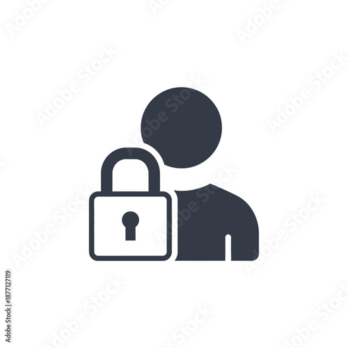 Security and Privacy Concept with Person and Lock Icon for Data Protection